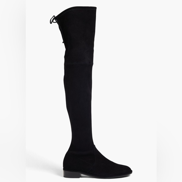 Stuart Weitzman Lowland Over the Knee Suede Boots Womens Size 7.5 OTK Black - Picture 2 of 8